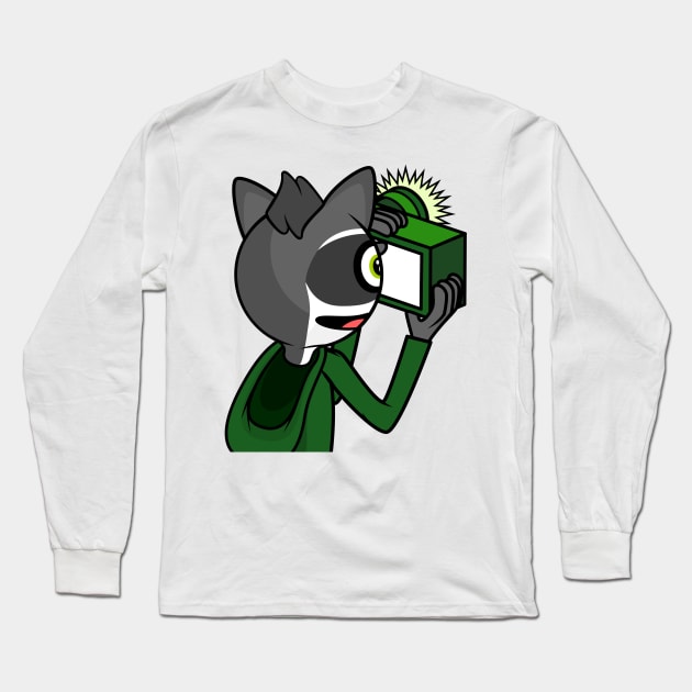 Rocky the Photographer Raccoon Long Sleeve T-Shirt by MOULE